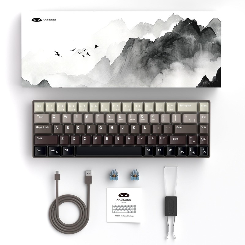 MageGee Portable 60% Mechanical Gaming Keyboard, Hot Swappable Blue Whale