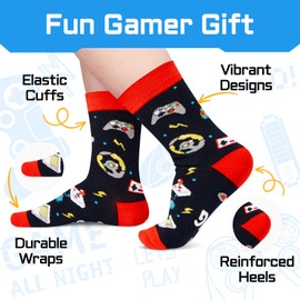 Gamer Gifts for Men Teen Boys - Funny Gaming Socks For Adults, Gaming Gamer Christmas Socks Video Game Socks 13-18 Years