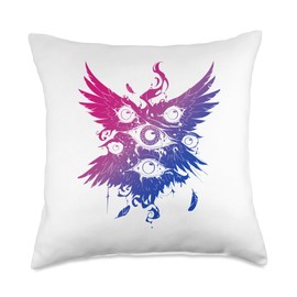 Biblically Accurate Angel Seraphim Bisexual Pride Weirdcore Throw Pillow