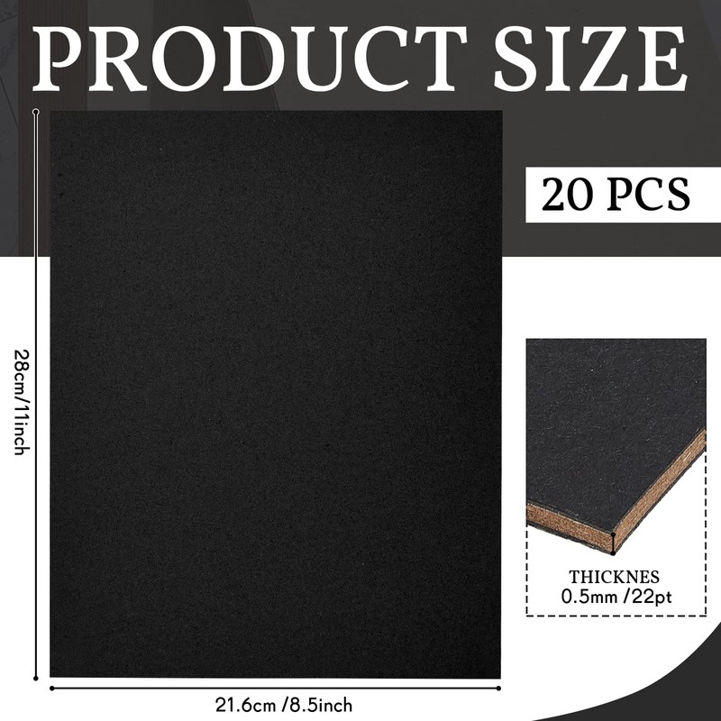 20 Pcs Book Board, Binders Board Chipboard Designer Bookboard Kraft