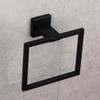 Matte Black Square Towel Ring, Wall Mount Modern Towel Holder