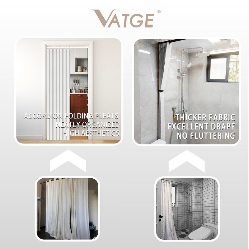 Vatge Accordion Door Curtains for Closet, Laundry Room Curtain for