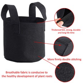 Mintice 5x7 Gallon Brown Breathable Planter Bags for Vegetables and Flowers, Indoor & Outdoor Use