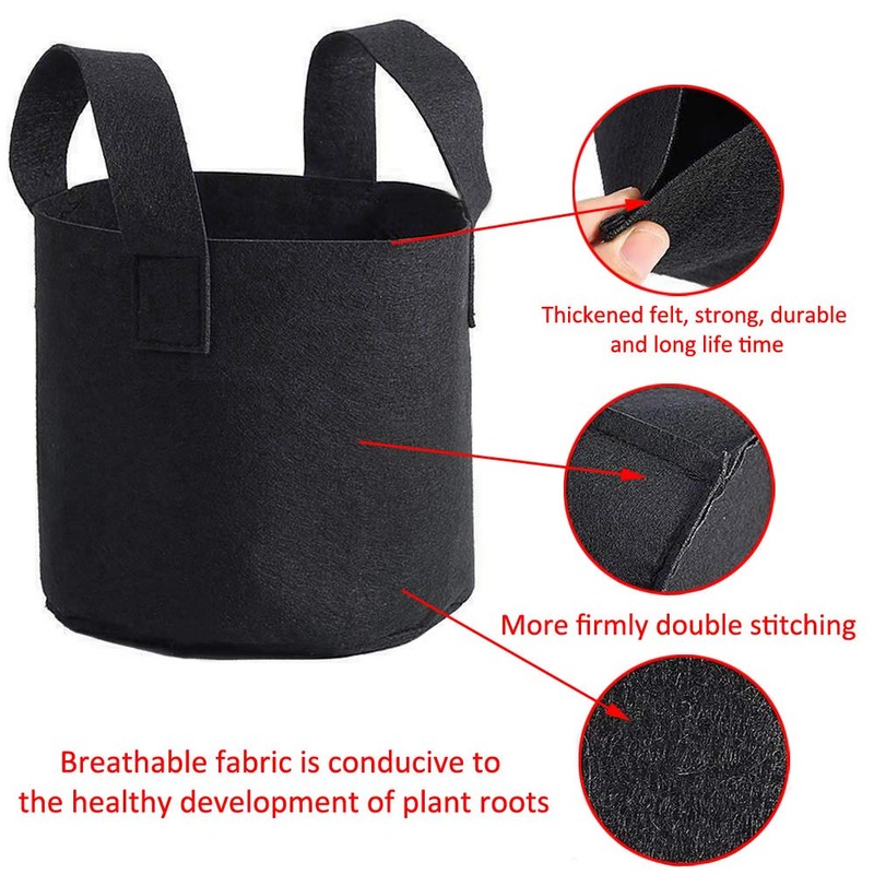 Mintice 5x7 Gallon Brown Breathable Planter Bags for Vegetables and