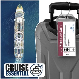 Holland America Luggage Tag Holders by Cruise On [4 Pack] Fits All Holland America Ships & Tags for Cruises in 2024 & 2025