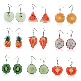 Baluue 1pair Cottagecore Earrings Drop Green Earring Ringing for Women Statement Hypoallergenic