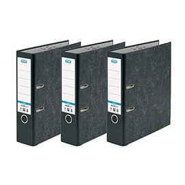 ELBA Archivador de arco de palanca, papel A4 sobre tabla, negro, paquete de 3                                                                         