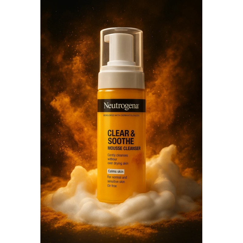 Neutrogena Soothing Clear Calming Mousse Facial Cleanser Turmeric 4 oz