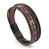 REchoLI Cross Bracelet for Man,Men's Brown Leather Cross Bracelet with