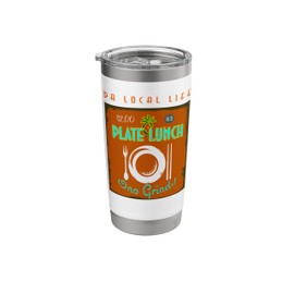 Vintage Retro Hawaiian Plate Lunch Sign Graphic Design Stainless Steel Insulated Tumbler