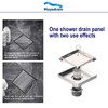 Square Shower Drain with Removable Tile Insert Grate, 8-Inch, Brushed