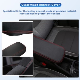 CDEFG Center Console Cover for 2021-2024 2025 Chevy Trailblazer Armrest Cover Console Pad Car Interior Accessories Arm Rest Protective Cover Scratch Resistance (Black Leather)