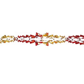 Davies Red/Gold Christmas 2 Tone Foil Ceiling Decorations - 15cm x 2.7M Garland