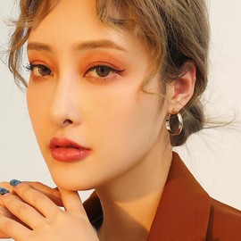 ALEXCRAFT 14k Chunky Gold Hoop Earrings for Women Men Big Hypoallergenic Thick Hoops Earrings