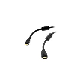 Fuji Labs HDM-MINIBB6BK 6 ft. Black Gold Plated Connector Mini HDMI to HDMI Black Cable with Ferrite Male to Male (2 Pack)