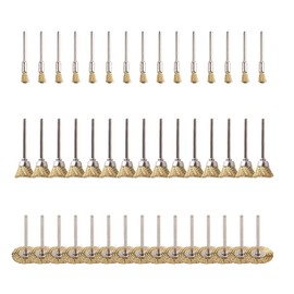 Chesoon Wire Brush Set Brass Wire Wheels Pen Brushes Intestinal Brush Set for Rotating Tools Polishing Cleaning 45 Pieces