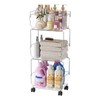 3 Tier Rolling Cart, Storage Shelf Organizer with Lockable Caster