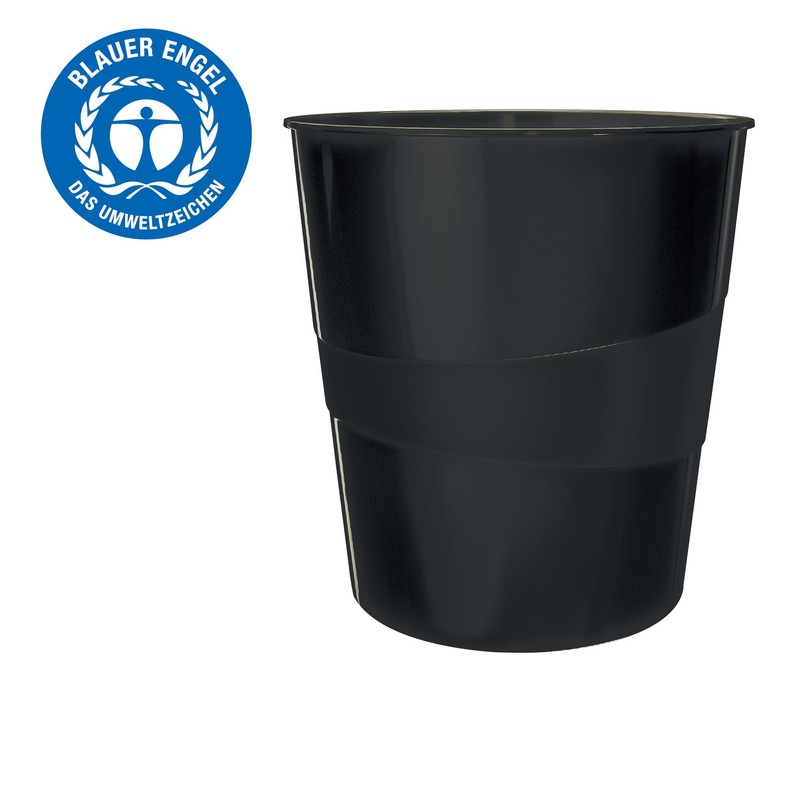 Leitz Waste Paper Bin, 15L Capacity, 100% Recyclable, Blue Angel
