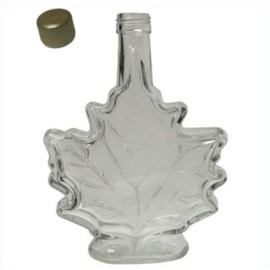 Glass Maple Syrup Jars with Tamper Evident Caps, 100ml per Bottle. Maple Leaf Design (12)