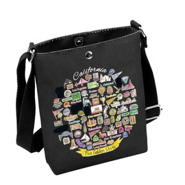 California Tote Bag California Souvenir Gift California Travel Bag California Welcome Gift (CaliforniaYuanBlack)