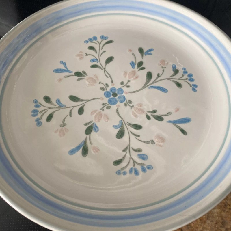 Fascino Dinnner Blue Floral Stoneware FULL SETTING NEVER USED plate