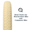 SIMEIQI 26"x2.125" Beach Cruiser Bike Tires Cream Color Replacement Folding