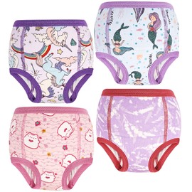 MOEMOE BABY Training Underwear 4 Packs 100% Cotton Absorbent Potty Training Pants for Toddler Boys and Girls 6 Years