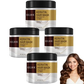 Mascarilla capilar de colágeno acondicionadora de reparación profunda, previene la sequedad, las puntas abiertas y el cabello enredado, apto para todo tipo de cabello. (Size : 4pcs)