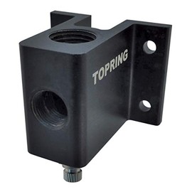 TOPRING 47.601 NPT Wall-Mounted Compressed Air Manifold with Drain, 1/2(F) NPT Top and 3/8(F) NPT Front Port, Anodized Aluminium with mounting Holes, 262 PSI, Series 47