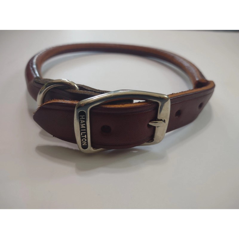 Hamilton Rolled Leather Dog Collar 1" x 26" - Large