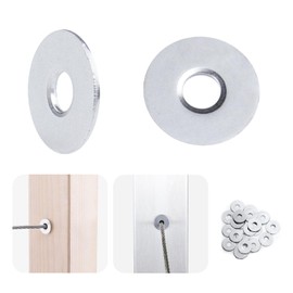 Muzata 20 Pack Cable Railing Adhesive Sleeves for 1/8" 5/32" Wire Rope T316 Stainless Steel Adhesive Grommet Protector Sleeves Cable Railing Hardware Kit Wood Metal Posts CR66