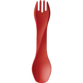humangear GoBites Uno Portable Silverware Utensils Camping Gear Accessories Kitchen Equipment for Cooking or Lunchbox, 1-Pack, Red