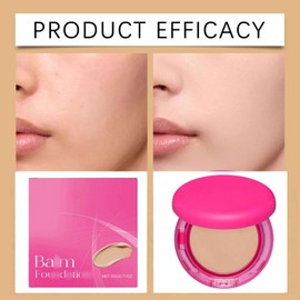 Hydrating Balm Foundation for Mature Skin,Mild,Light and Breathable,A Cream Foundation Suitable for All Skin Types,Flawl/ess Coverage,Natural Makeup Effect,Compact,Blurring Fine Lines and Blemishes