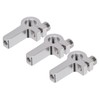 3Pcs Tube Clamp Hub Aluminum Shaft Clamping M4 Thread Mounting