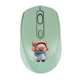 Samudgate 2.4GHz Wireless Mouse Cute Cartoon Computer Mouse DPI Adjustable Small Cordless Mouse Kids Mouse Silent Click USB Mouse for Laptop Computer Kids Gifts (Green)