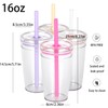Yisituo 4 Pack 450ml Clear Plastic Iced Coffee Travel Cups,