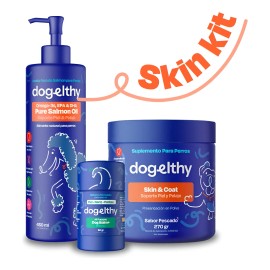 Dogelthy Skin Kit (aceite De Salmón, Skin & Coat Y Dog Balm)