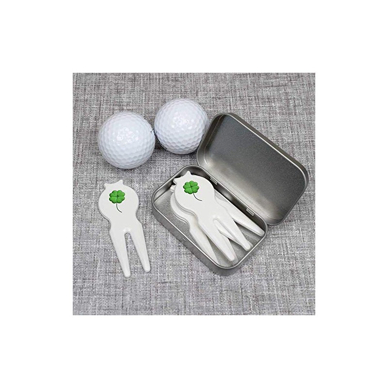 Azeeda 'Four Leaf Clover' Golf Divot Tool/Repair Fork Gift Set