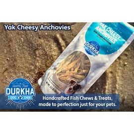 Durkha Whole Anchovies Dog Treats – All-Natural Single Ingredient Fish Treats, High in Omega-3, Packed with Vitamins & Minerals for Skin, Coat, and Heart Health - 2 Pack