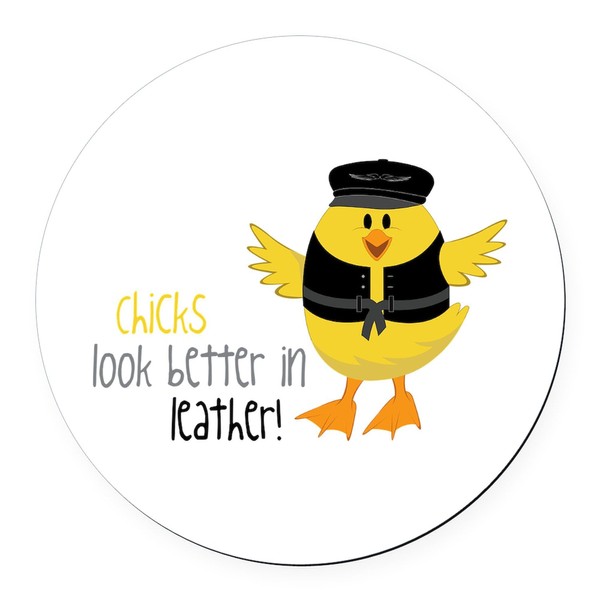 CafePress Better in Leather 5.5" Round Car Magnet Magnetic Bumper