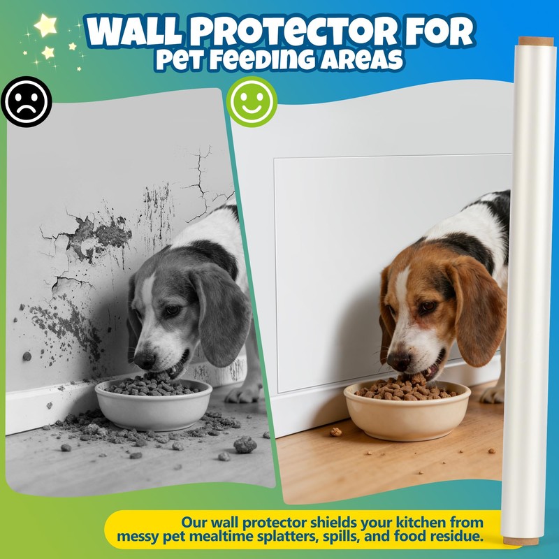 Matte Electrostatic Wall Protect Film, Clear Wall Protector 6.6ft