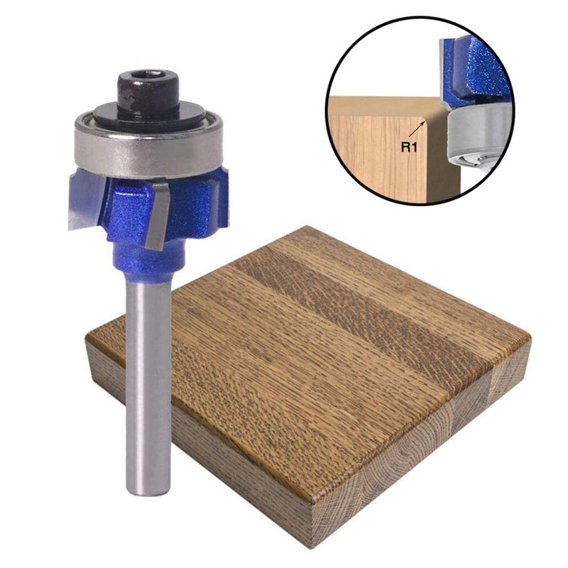 Mesee 4-Teeth R1 Round Over Router Bit, 1/4 Inch Shank
