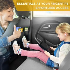 Sanwom Car Seat Back Protector for Kids - Backrest Protector Prevents Damage from Kicking, Universal Fit Seat Protector with Anti-Slip Design, Shields Against Scratches & Footprints