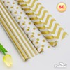 PMLAND Premium Gift Wrapping Tissue Paper - White Metallic Gold