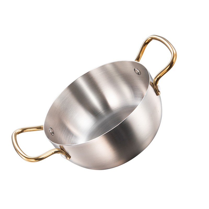 Korea Ramen Pot Stainless Steel Double Handle Fast Heating Ramen