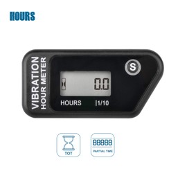 Runleader Digital Wireless Hour Meter,Vibration Operation for Golf Cart Tractor Generator Compressor Chainsaw Motorcycle Pressure Washer and Gas/Diesel Powered Machine. (016B-B1-BK) Brand: Runleader