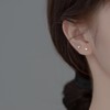 Silver 925 Earrings, Heart, 0.1 inch (3 mm), Small, Small,