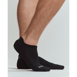 Rhone C.O.R. Ankle Socks for Men - Performance Cushioning, Moisture-Wicking, Blister Prevention (Black, Medium)