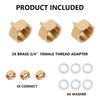 Hourleey Garden Hose Adapter, Brass Standard 3/4" Female Thread to