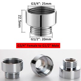 Brass Faucet Aerator Adapter for Washing Machine Dishwasher Thread Pipe Fitting Connector with Tap Aerator Adapter (G1/2 Male x G3/4 Female)
